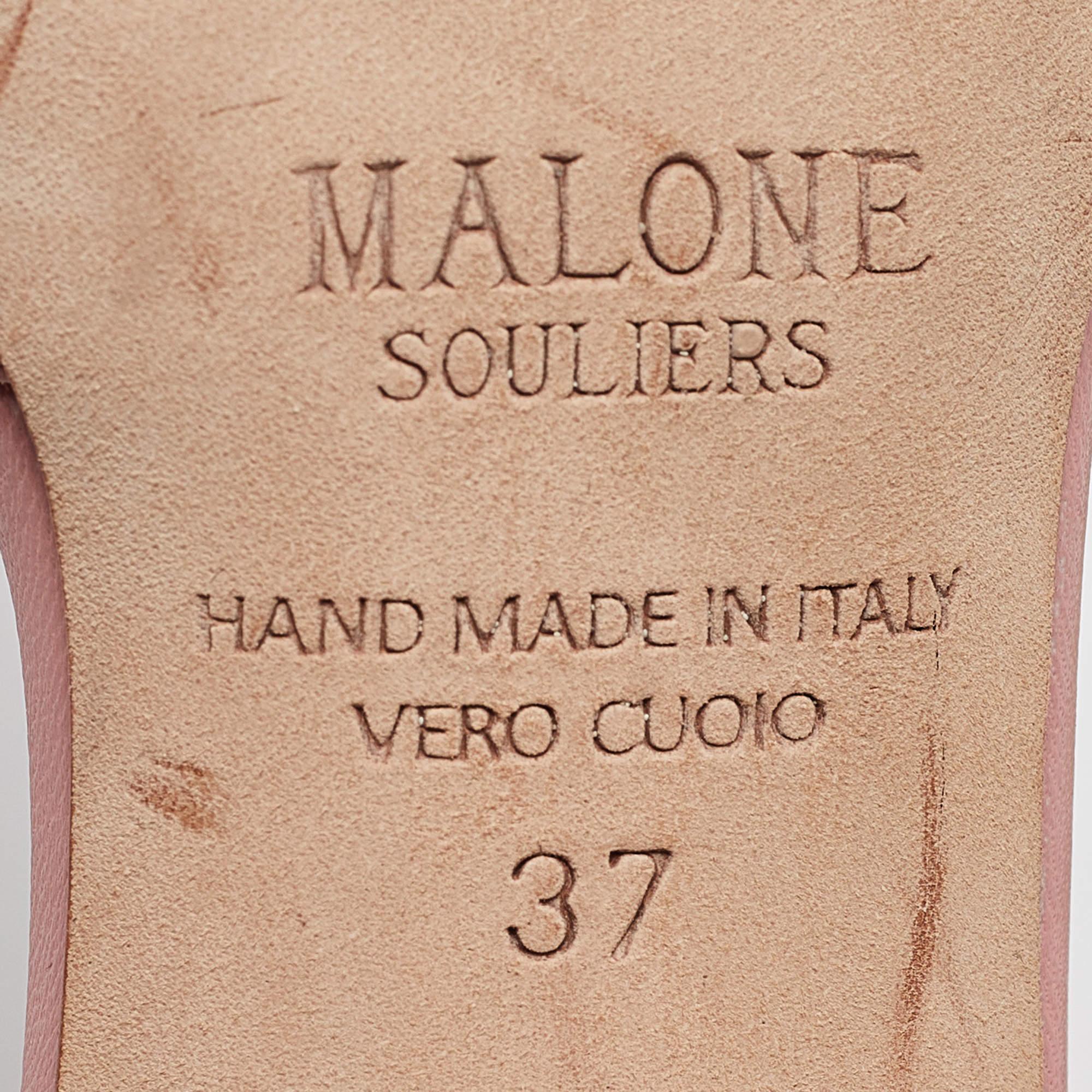 Malone Souliers Sandali Perla in pelle e rete rosa misura 37 3