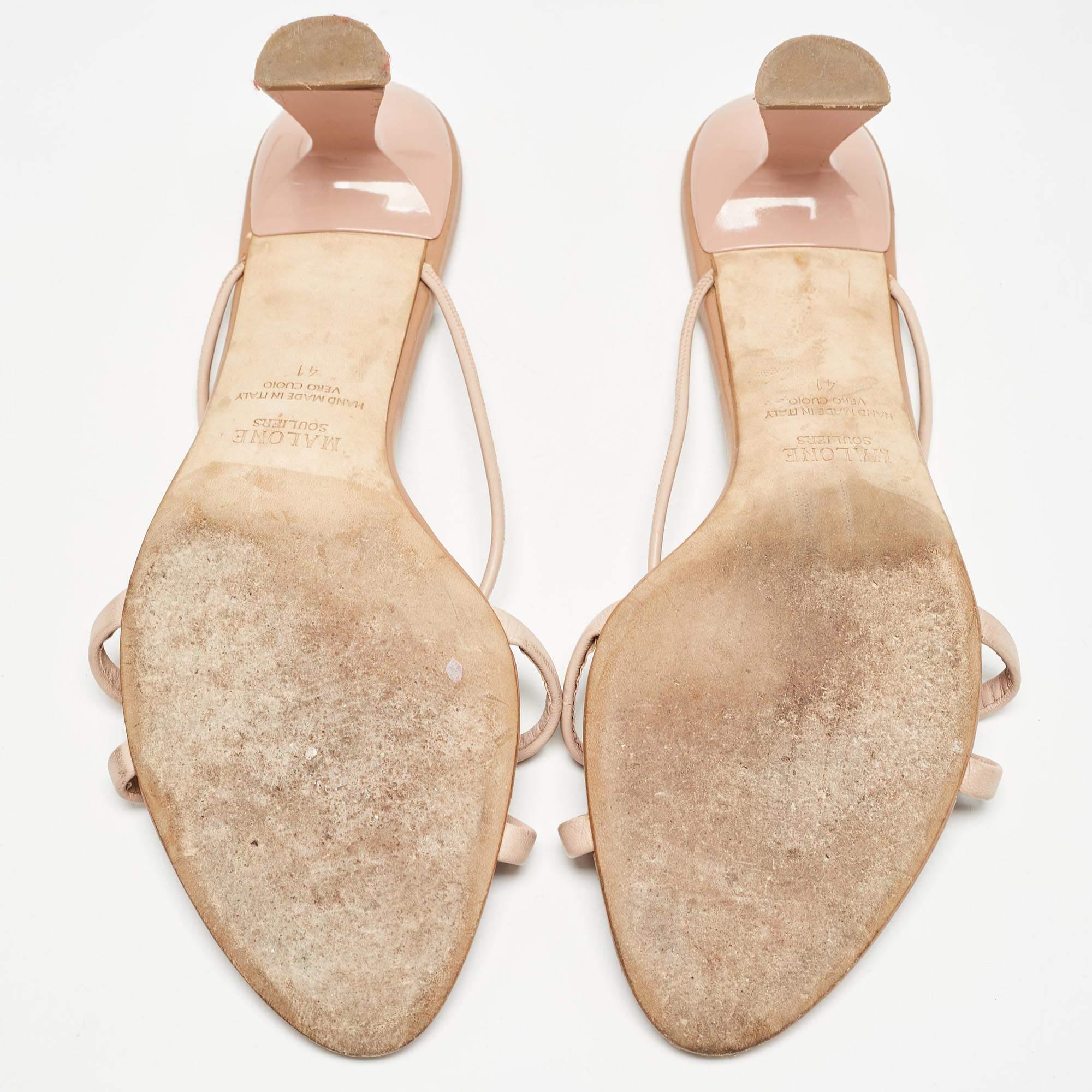 Malone Souliers - Sandales Kenia en cuir rose, taille 41 en vente 1
