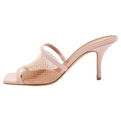 Malone Souliers Pink Leather Laney Slide Sandals Size 38