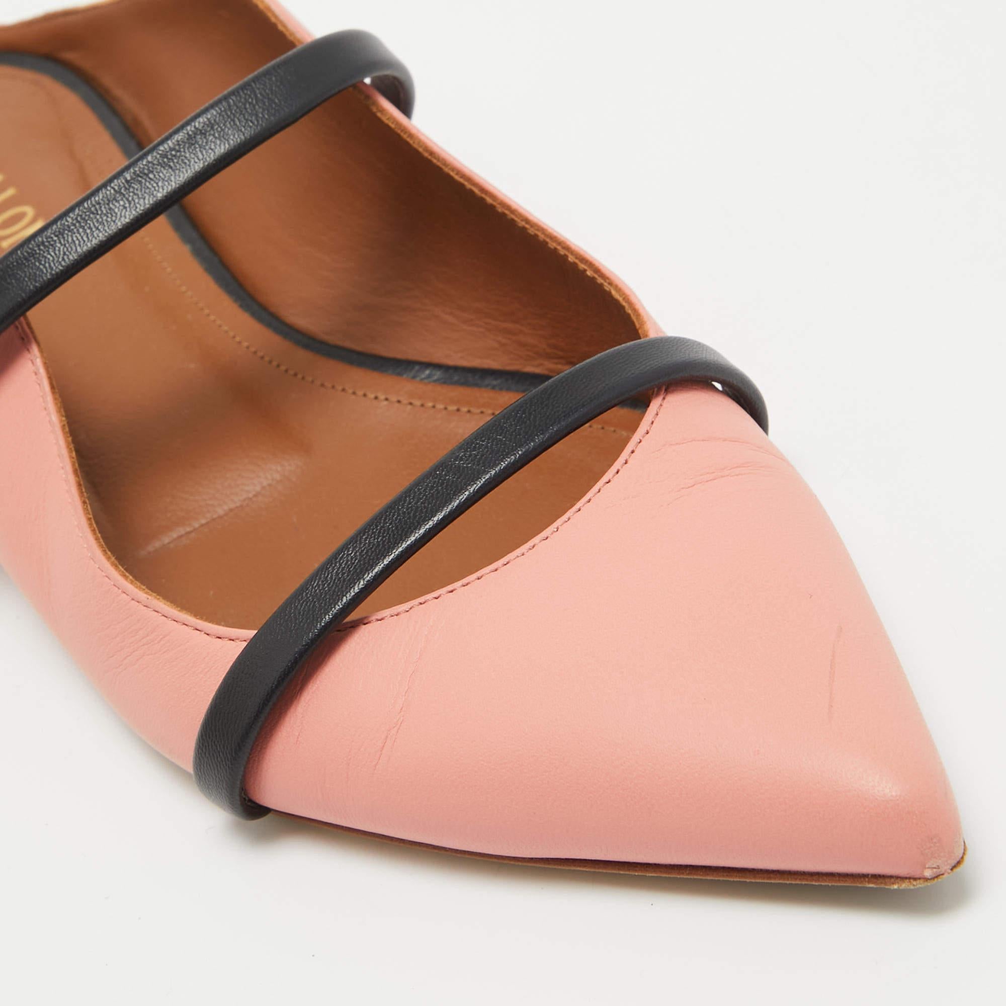 Malone Souliers Pink Leather Maureen Flat Mules Size 37 2