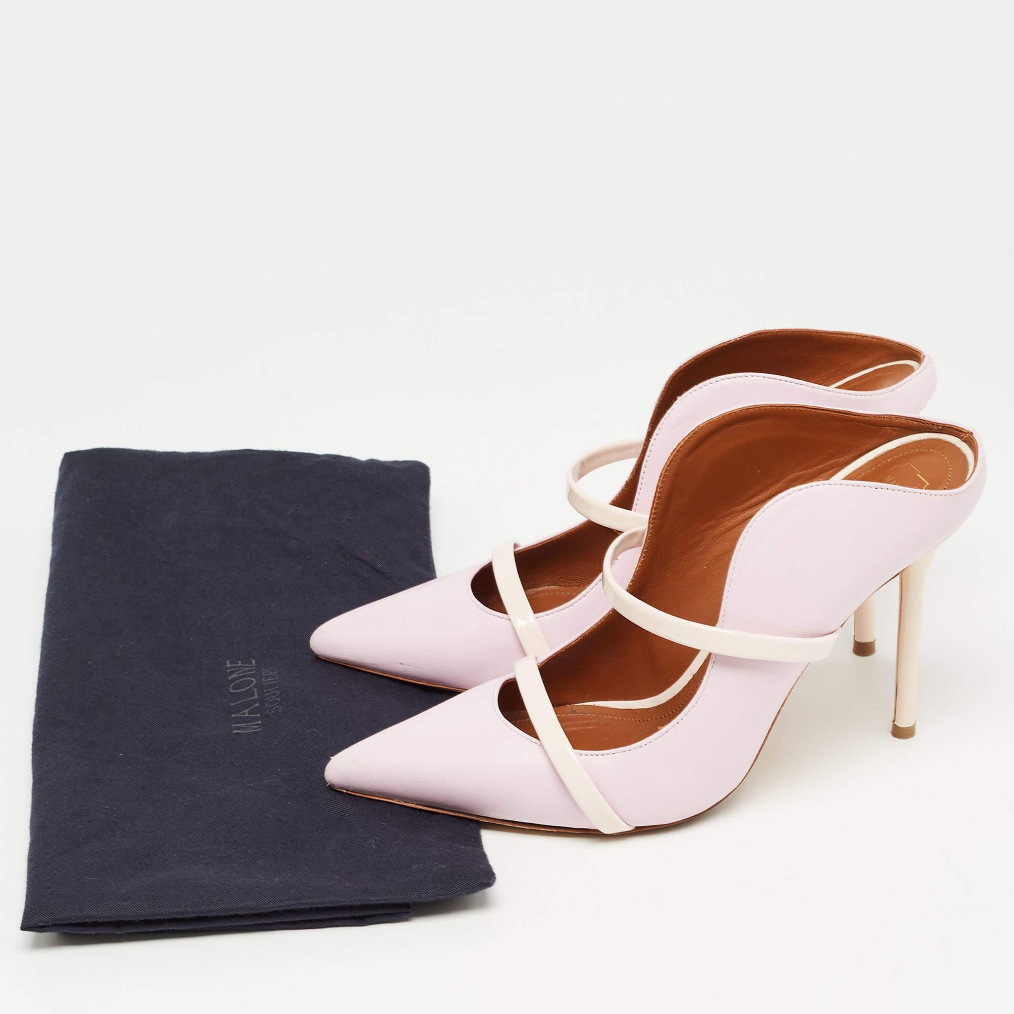 Malone Souliers  Pink Leather Maureen Mules Size 37 4