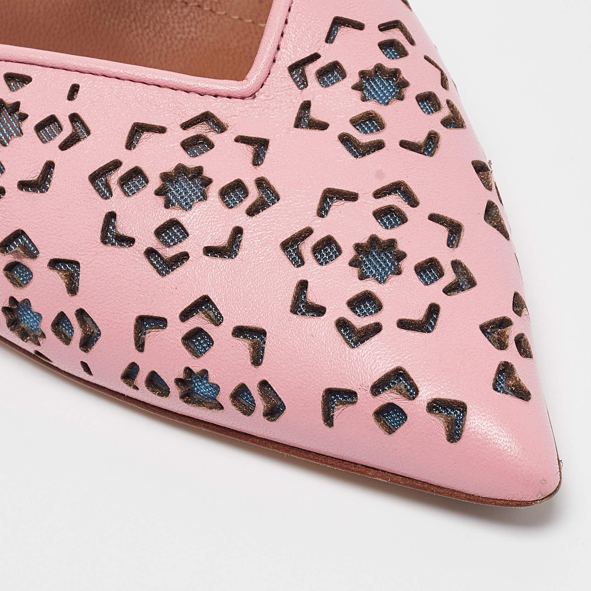 Malone Souliers Rosa Maureen Pantoletten aus Leder Größe 38 im Angebot 2