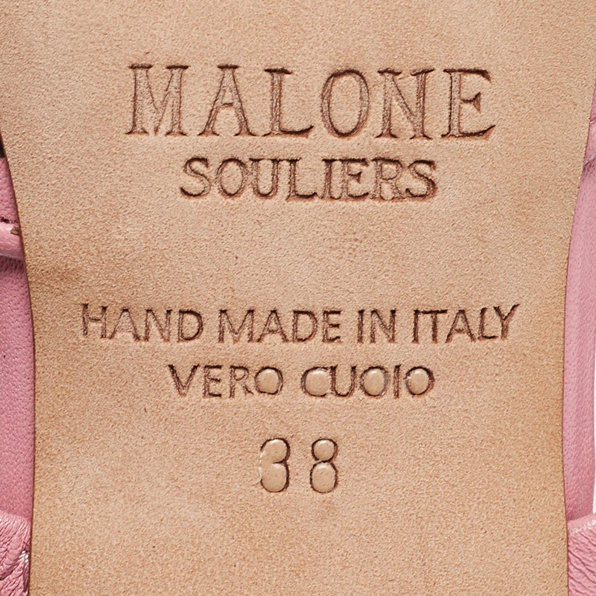 Malone Souliers Rosa Maureen Pantoletten aus Leder Größe 38 im Angebot 3
