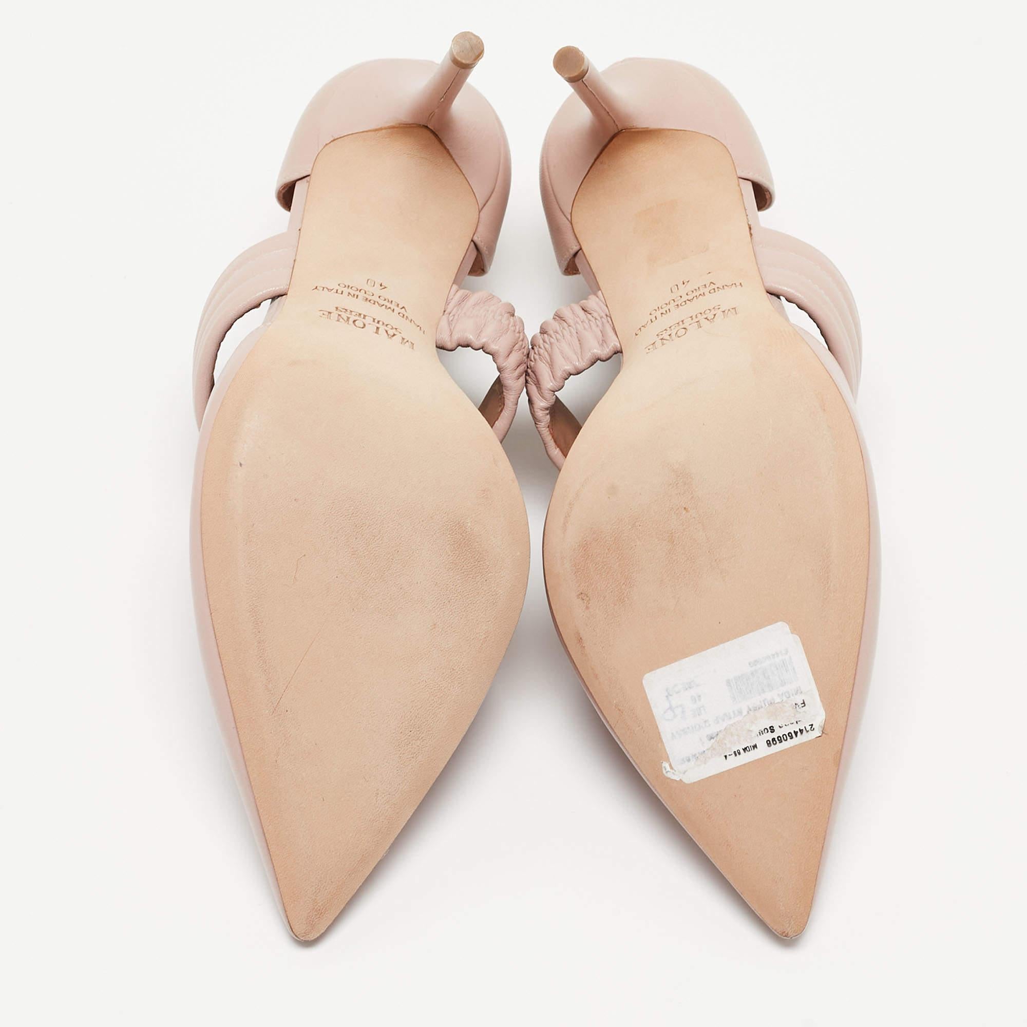 Malone Souliers Pink Leather Mida Pumps Size 40 For Sale 2