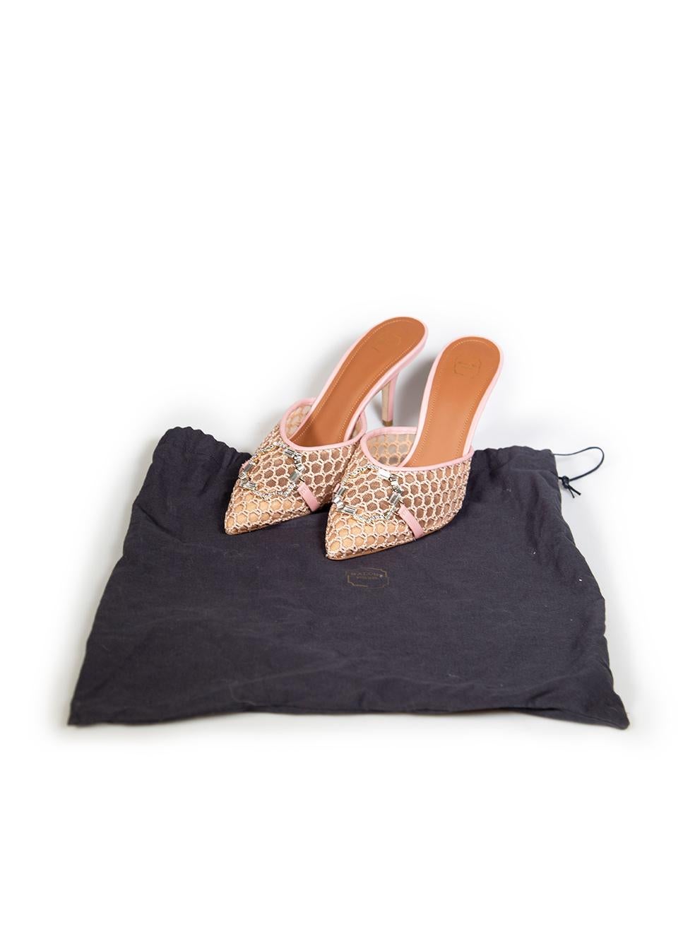Malone Souliers Pink Missy Wicker-Woven Mules Size IT 38 1