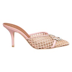 Malone Souliers - Mules rosa in vimini intrecciato Taglia IT 38