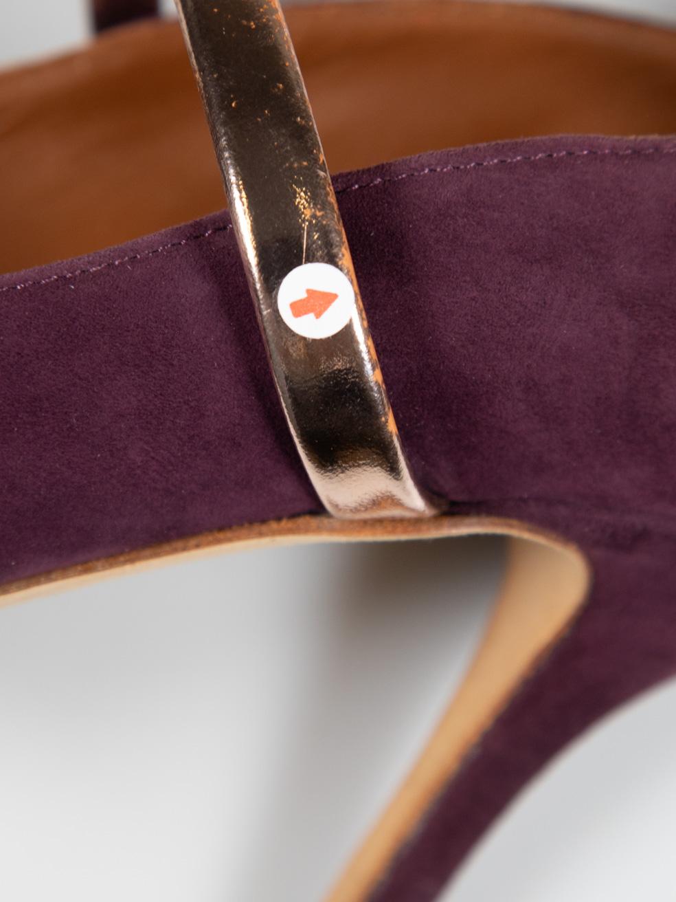 Malone Souliers talons à bout pointu en daim violet taille IT 38 en vente 5