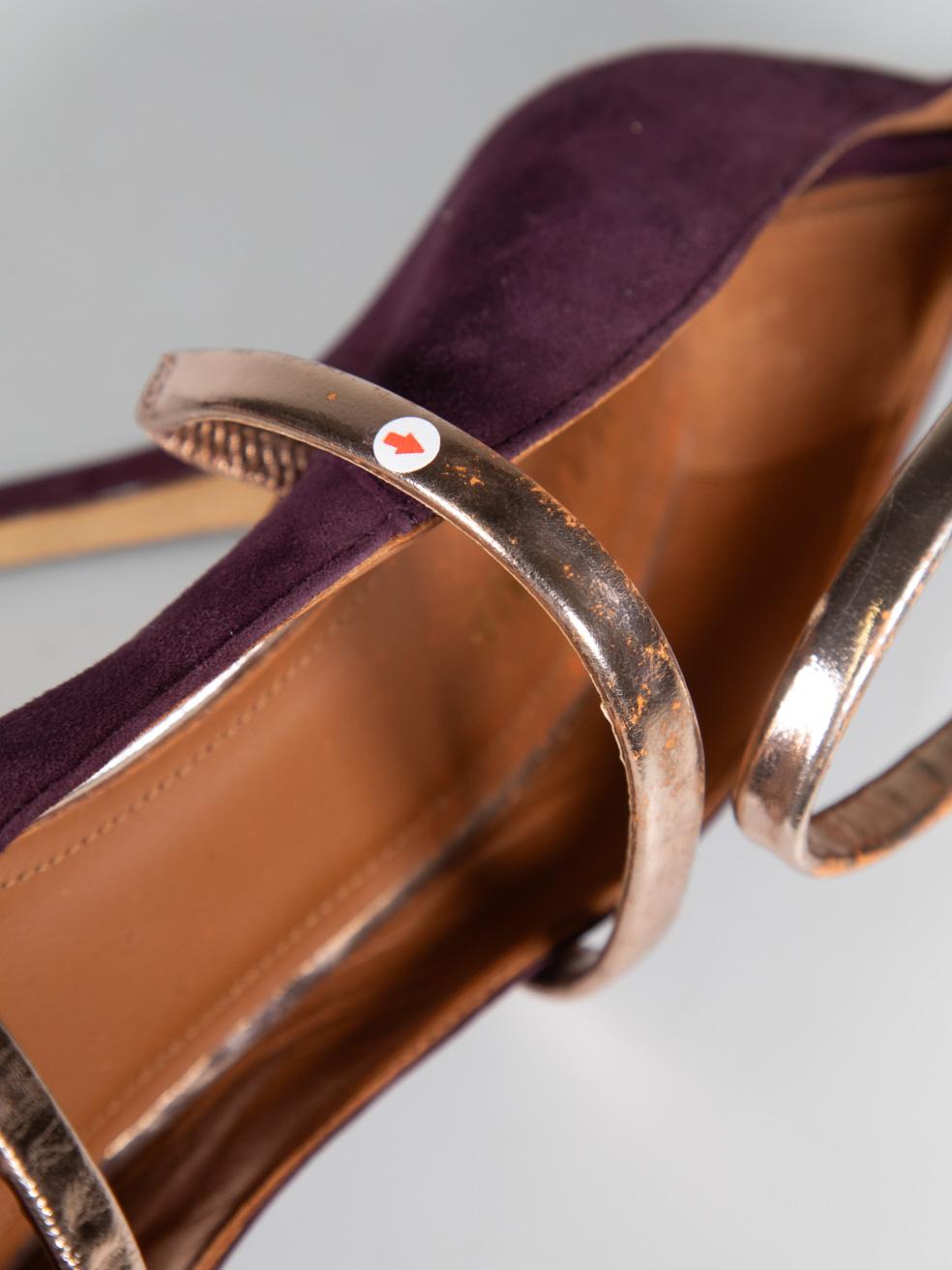 Malone Souliers talons à bout pointu en daim violet taille IT 38 en vente 1