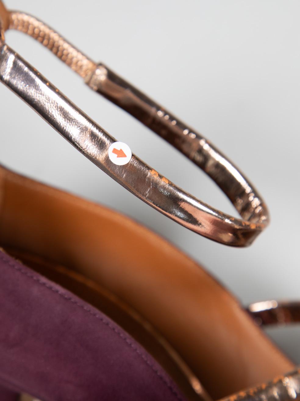 Malone Souliers talons à bout pointu en daim violet taille IT 38 en vente 4