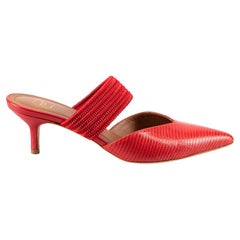 Malone Souliers Red Lizard Leather Maisie Mules Size IT 37.5