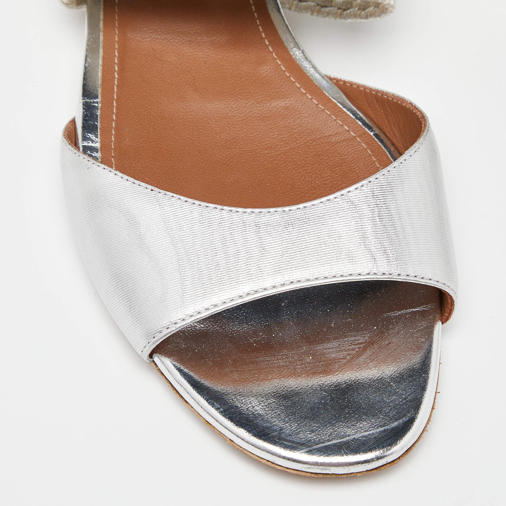 Malone Souliers Argento Pelle Milena Scivoli Piatti Taglia 40 in vendita 3