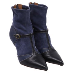 Botines tipo calcetín de Malone Souliers en ante azul marino