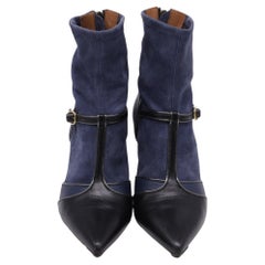 Botines tipo calcetín de Malone Souliers en ante azul marino