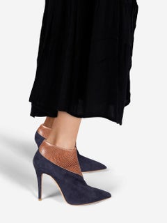 Malone Souliers Botas de ante con punta de piel de serpiente Talla IT 38