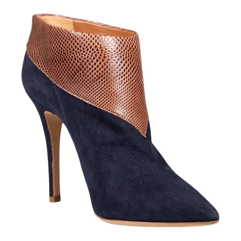 Malone Souliers - Bottes à bout pointu en daim et peau de serpent, taille IT 38