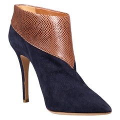 Malone Souliers Suede Snakeskin Pointed Toe Boots Size IT 38