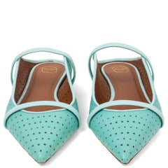 MALONE SOULIERS turquoise leather MAUREEN Ballet Flats Shoes 38
