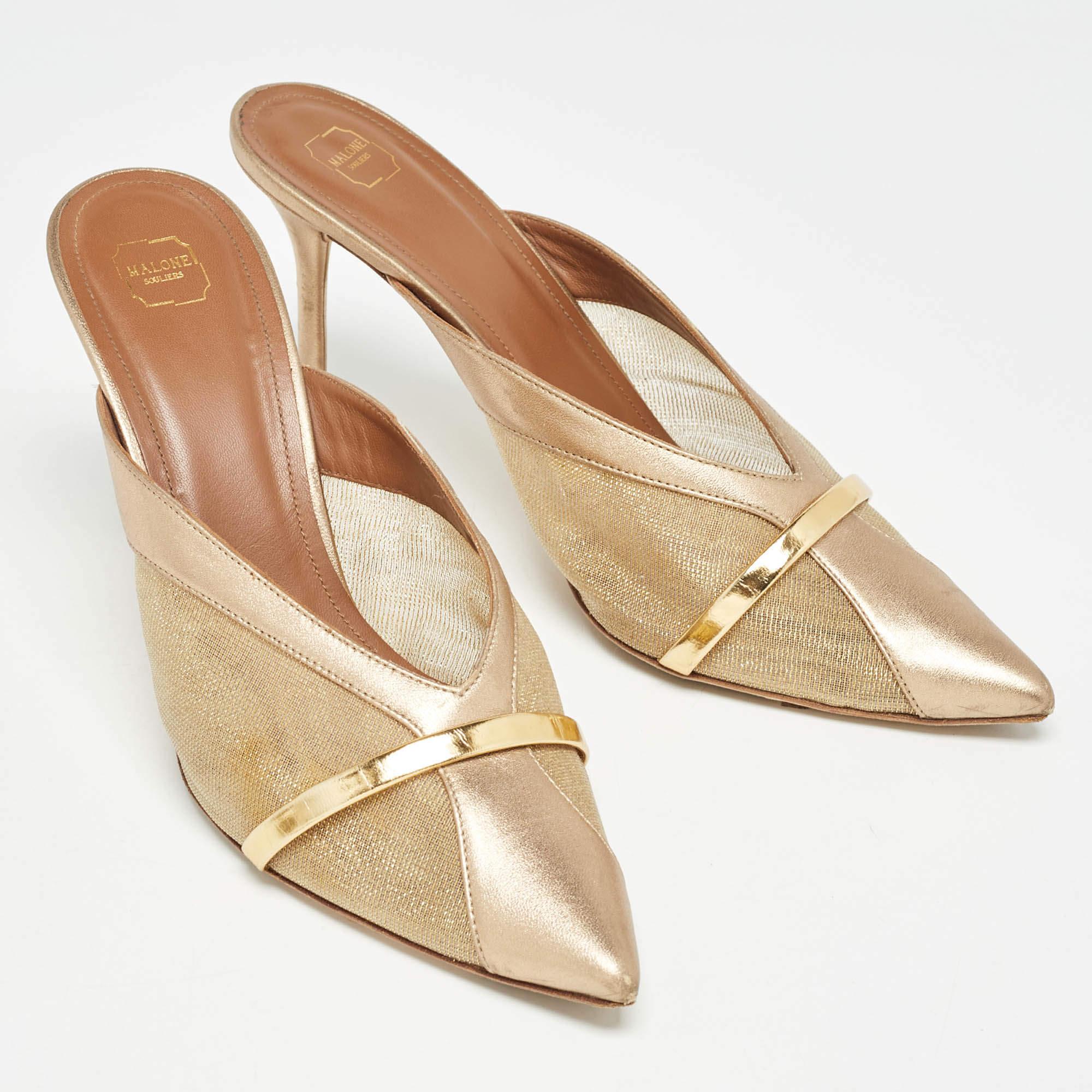 Malone Souliers Two Tone Mesh and Leather Bobbi Mules Size 41 In Good Condition In Dubai, Al Qouz 2