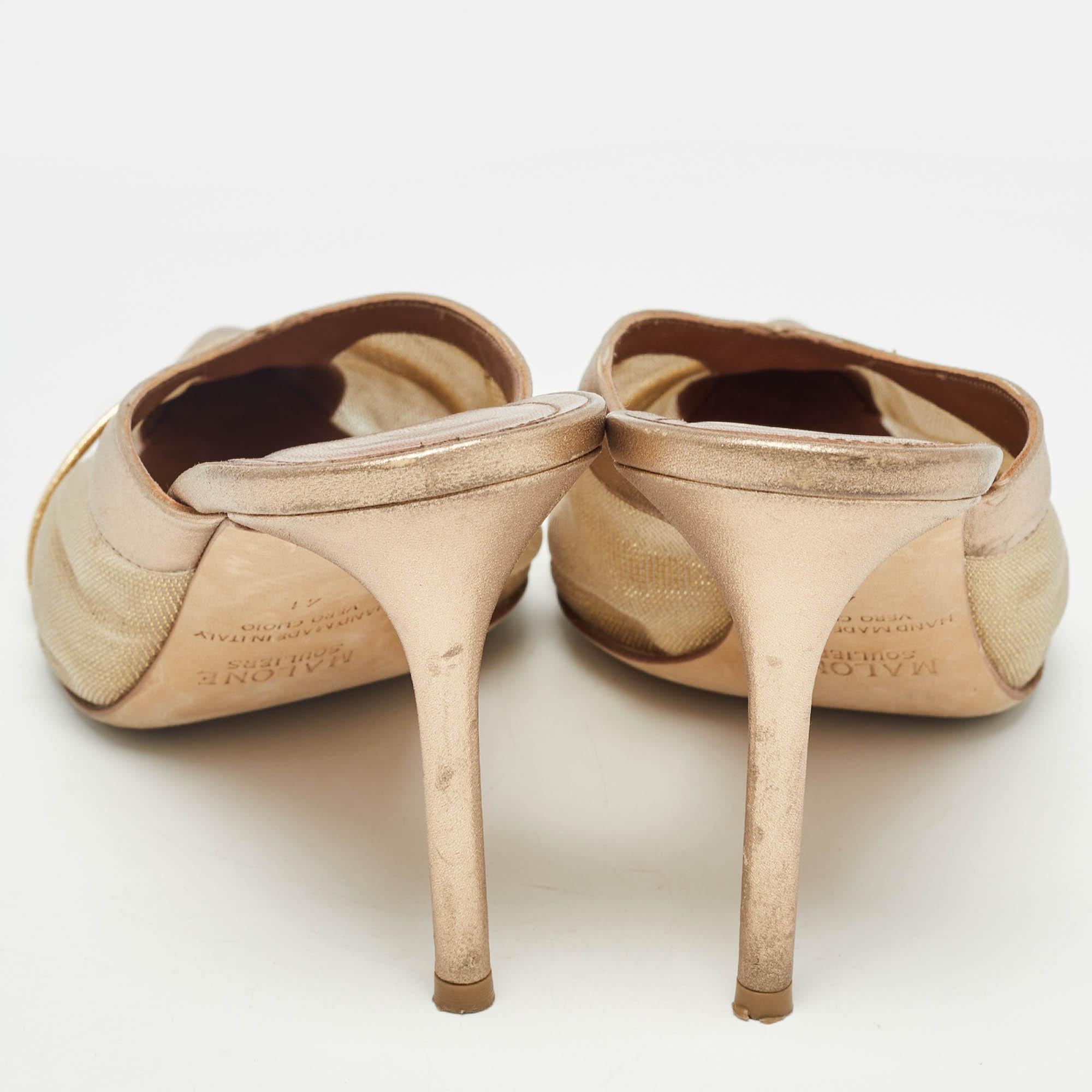 Women's Malone Souliers Two Tone Mesh and Leather Bobbi Mules Size 41