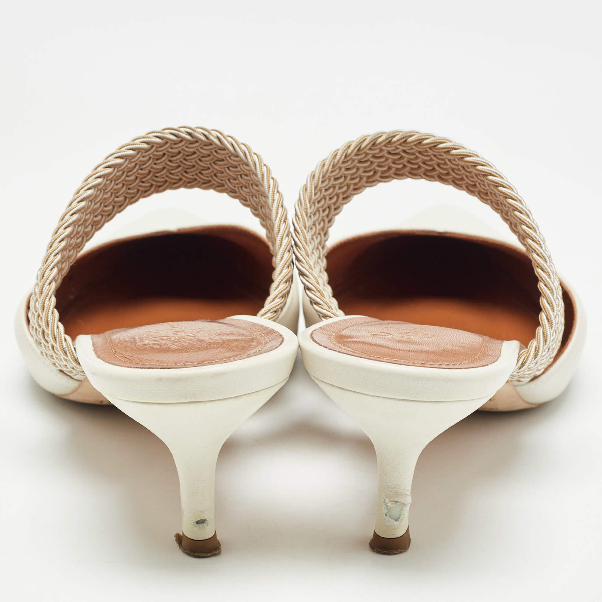 Malone Souliers Maisie Pantoletten aus weißem Leder, Größe 38,5 Damen im Angebot
