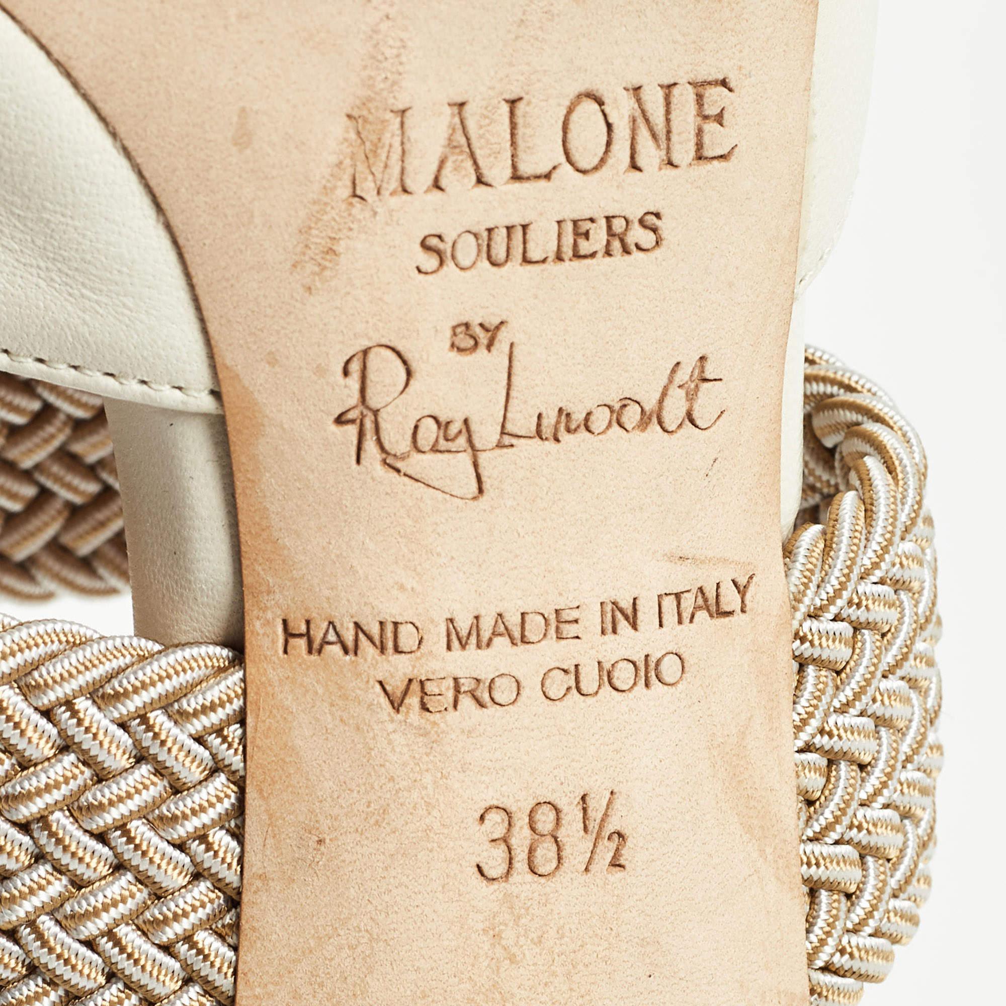 Malone Souliers Maisie Pantoletten aus weißem Leder, Größe 38,5 im Angebot 2
