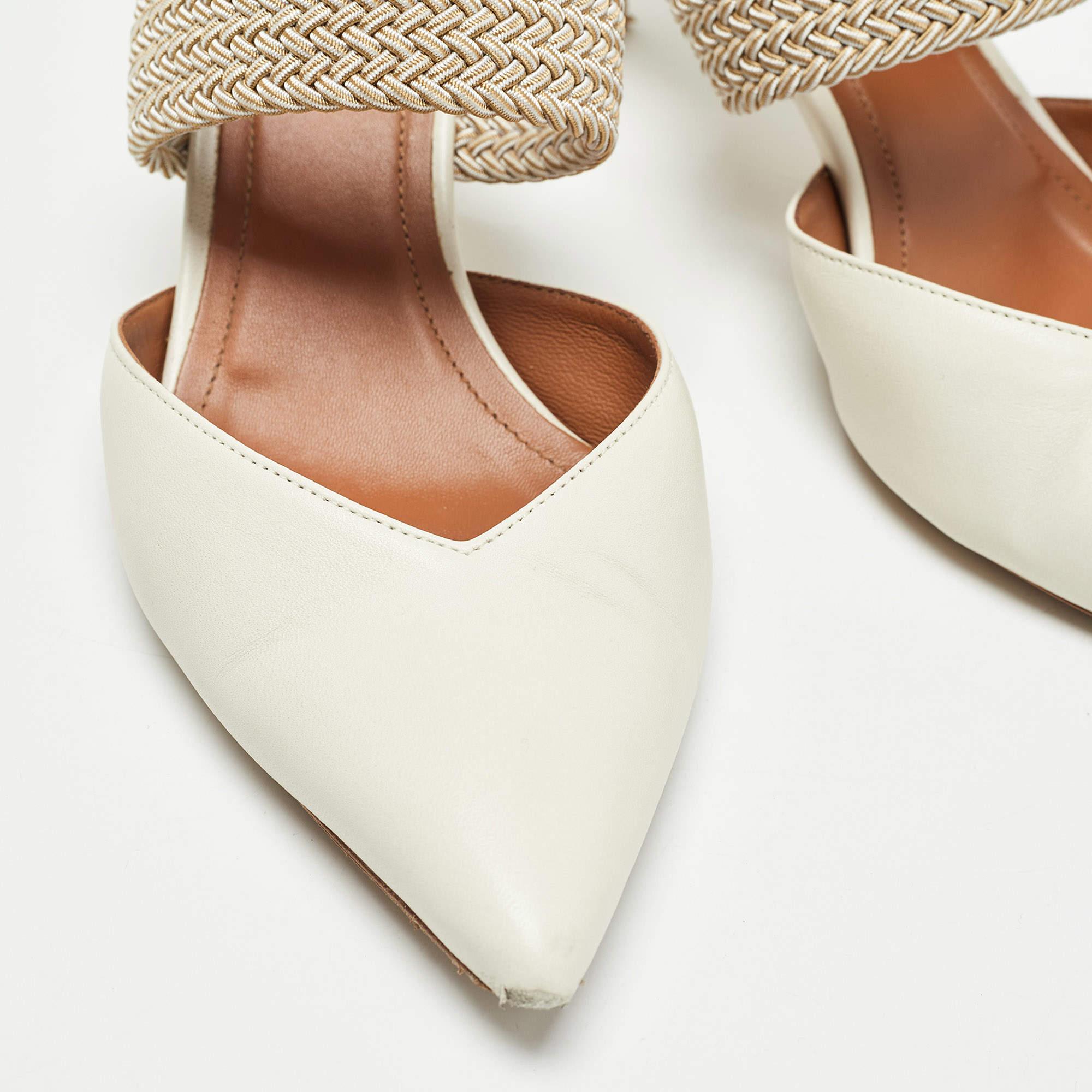 Malone Souliers Maisie Pantoletten aus weißem Leder, Größe 38,5 im Angebot 3