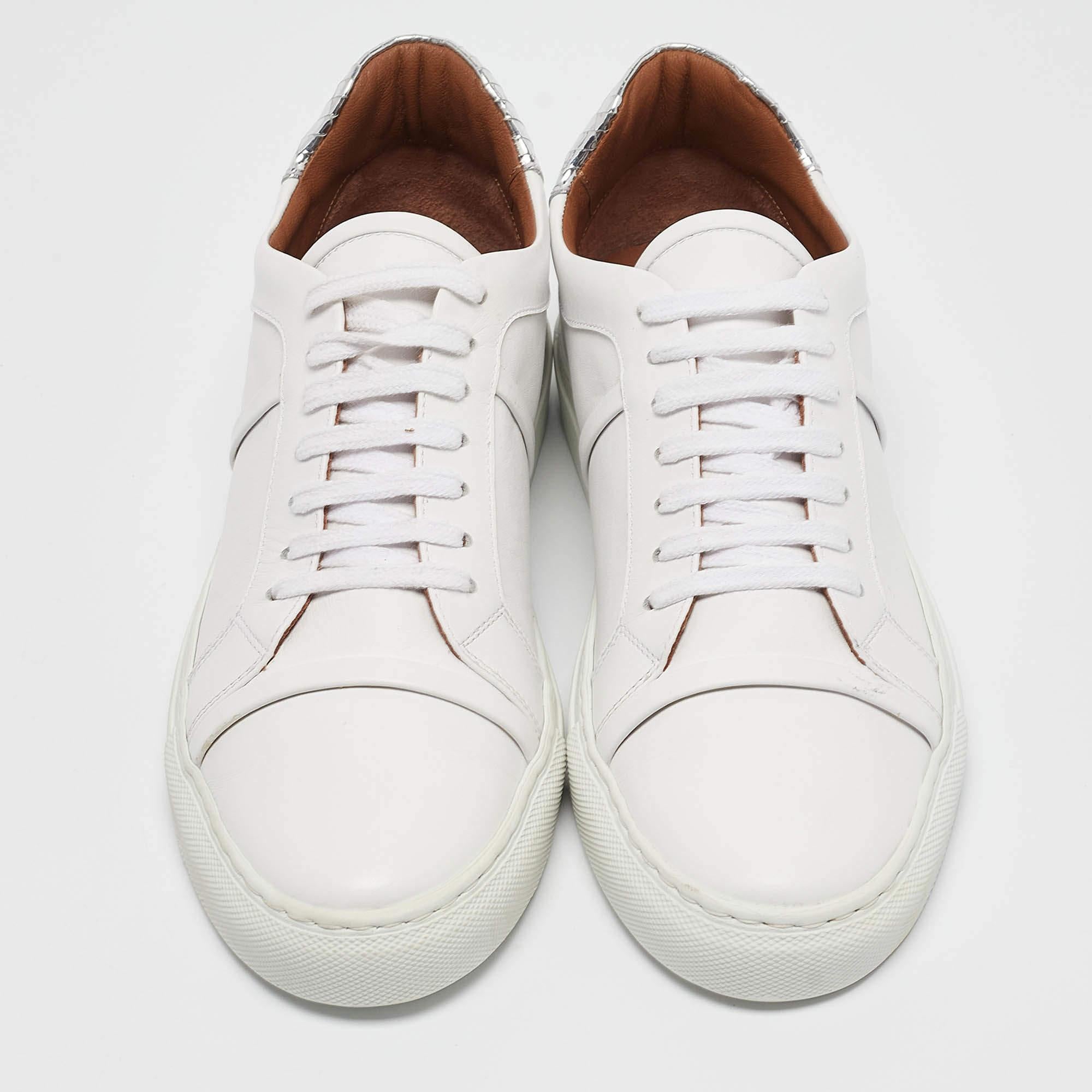Malone Souliers Zapatillas con cordones Musa de piel blanca Talla 40.5 Gris