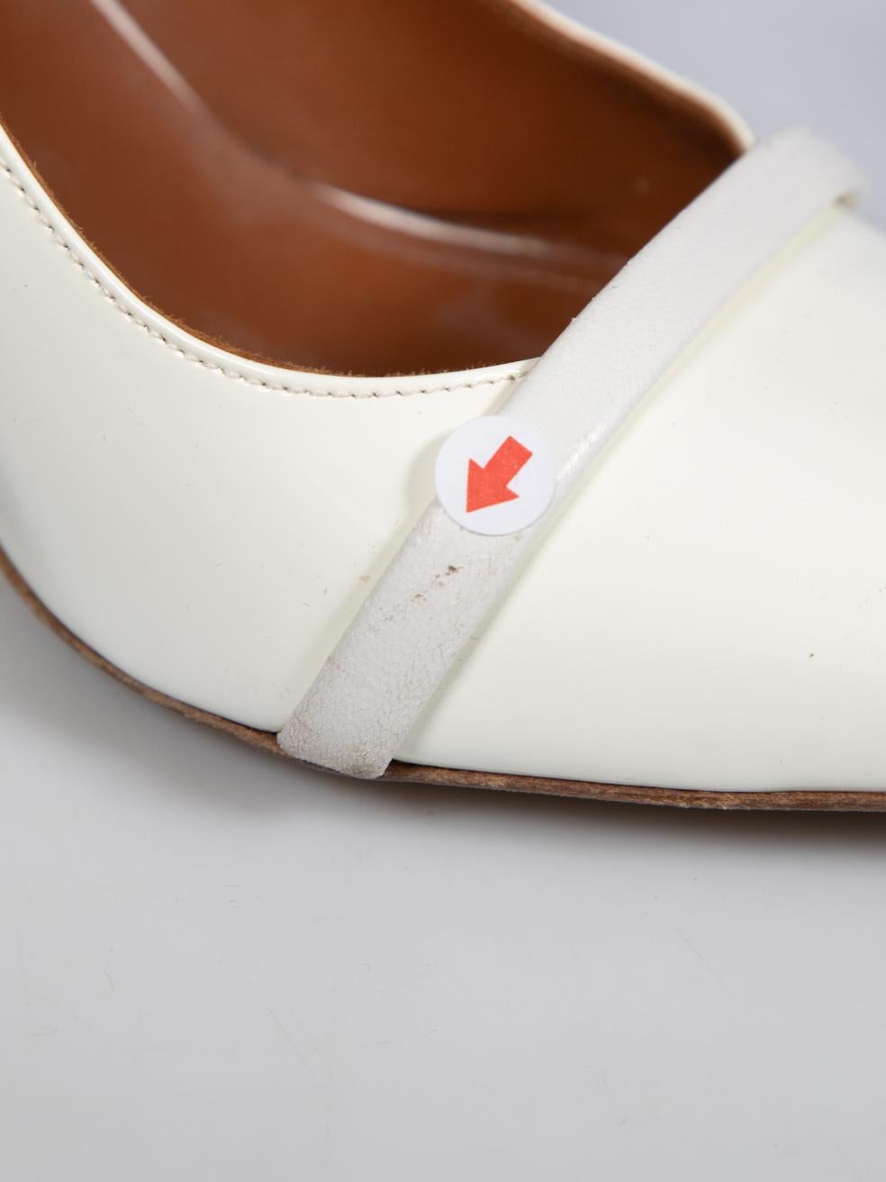 Malone Souliers White Patent Slingback Heels Size IT 42 For Sale 6