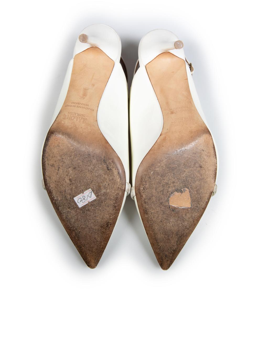 Malone Souliers Tacchi a spillo in vernice bianca Taglia IT 42 In condizioni buone in vendita a London, GB