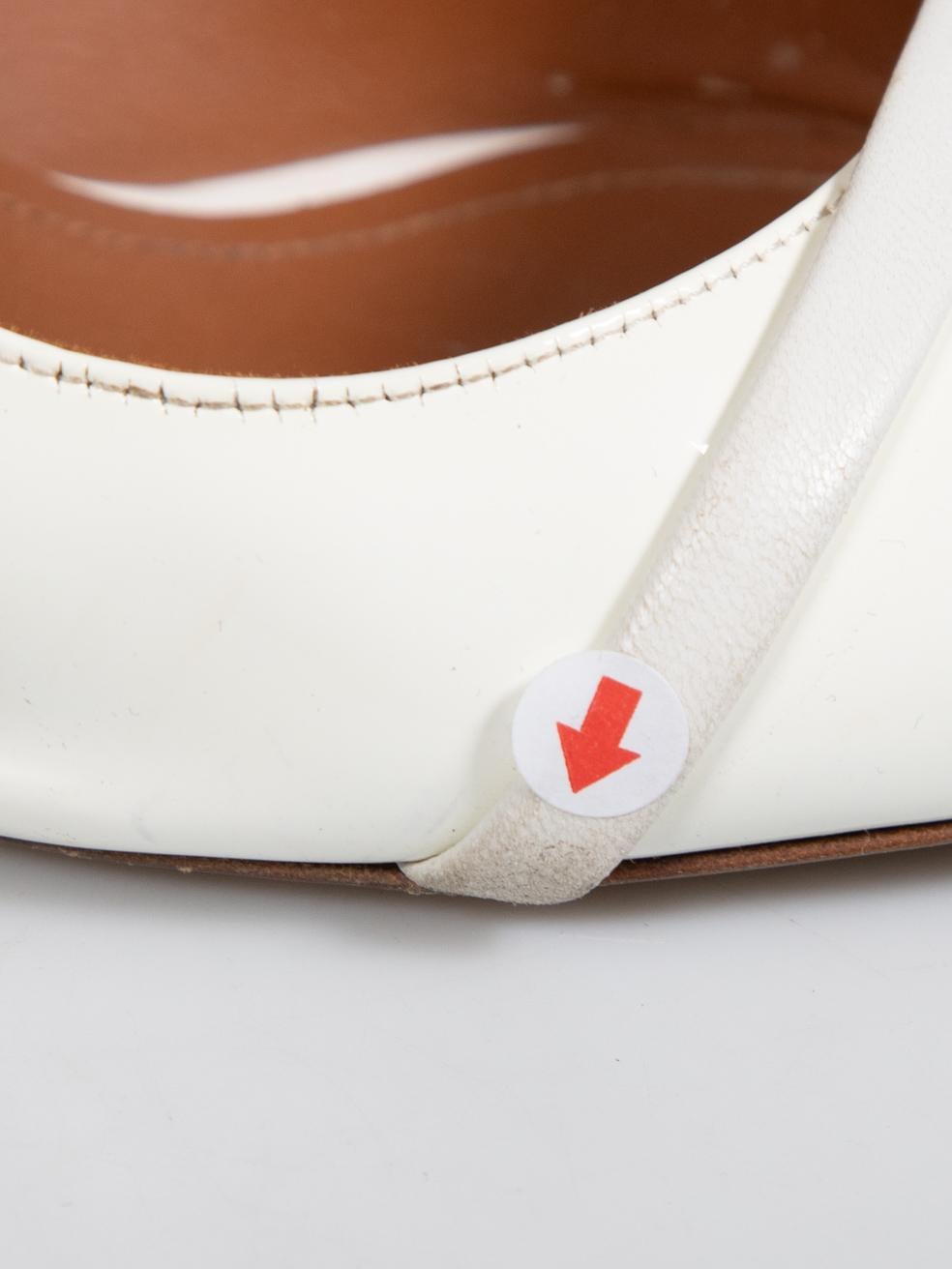 Malone Souliers White Patent Slingback Heels Size IT 42 For Sale 3
