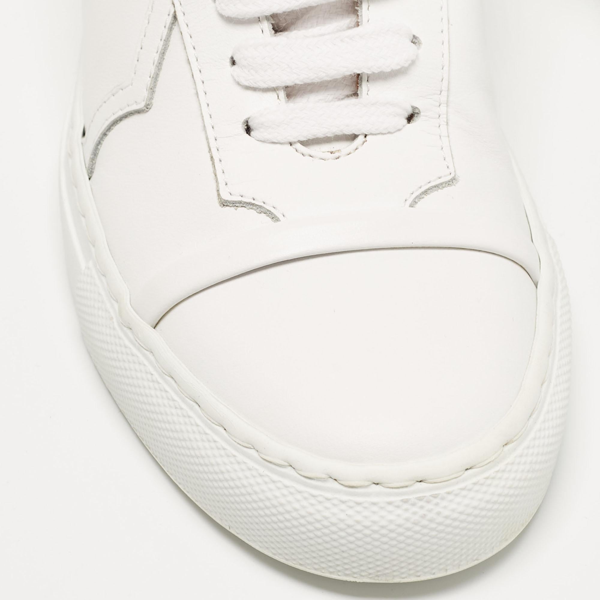 Malone Souliers White/Rose Gold Leather Musa Sneakers Size 36 For Sale 2