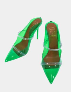 Malone Souliers x Ounass Green PVC Maureen Mules EU 38