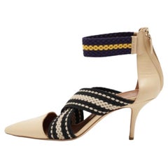 Malone Souliers x Roksanda Leather Dana Criss Cross Ankle-Strap Pumps Size 39
