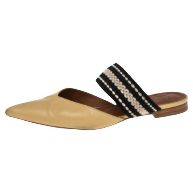 Malone Souliers Mules Hannah Roksanda jaune/cuir et toile, taille 38,5