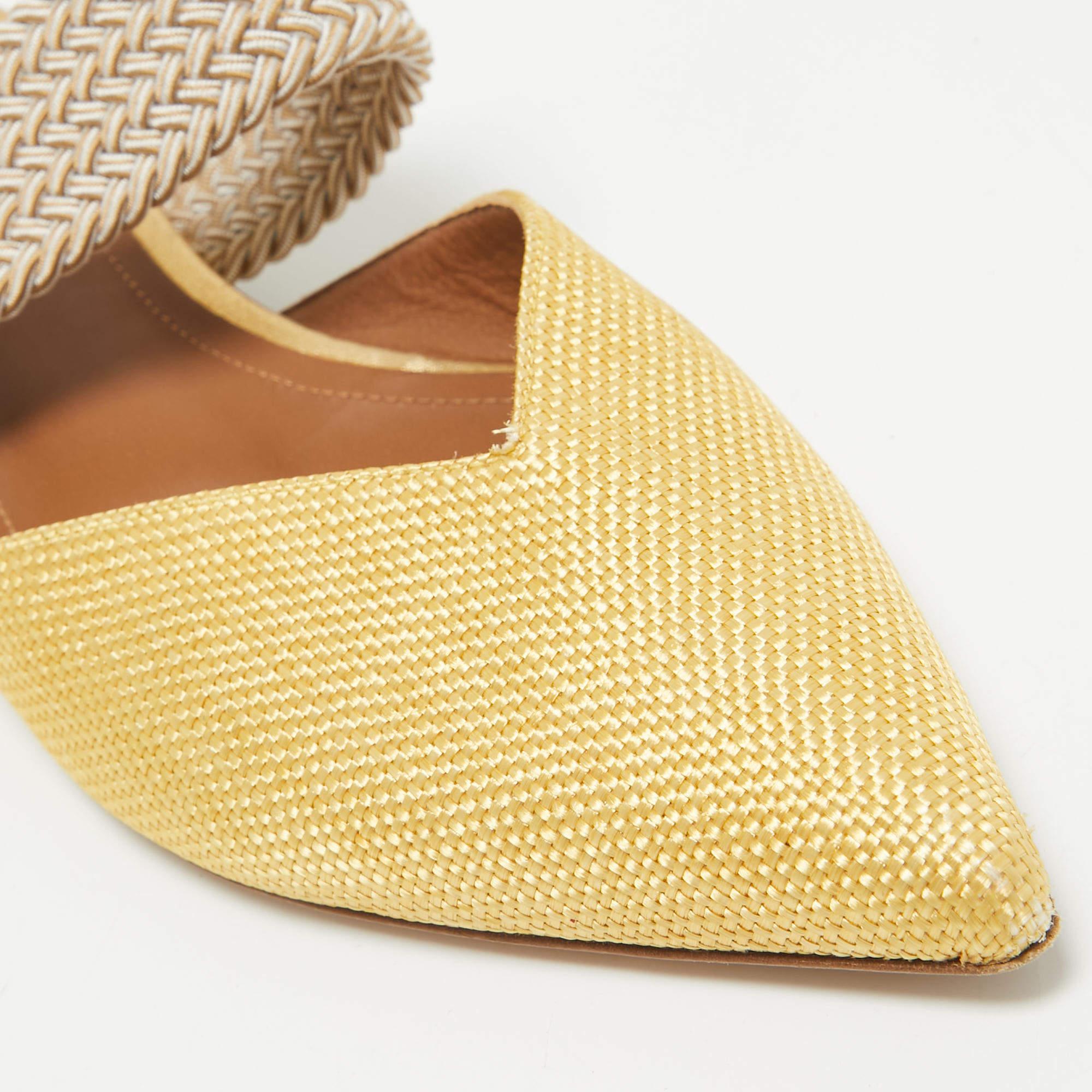 Malone Souliers Gelber Raffia Stretch-Ring Maisie Flats 36 3