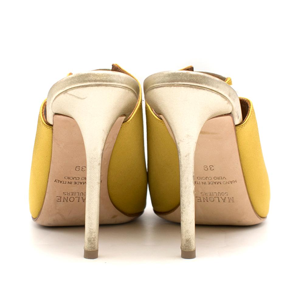 Malone Souliers Zada Yellow Mules 100 Size 39	 In Good Condition In London, GB