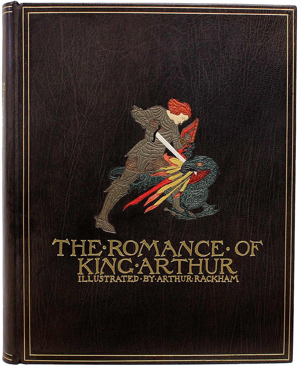 MALORY / Rackham, The Romance Of King Arthur, SIGNED IN A FINE ONLAY BINDING ! In Good Condition For Sale In Hillsborough, NJ