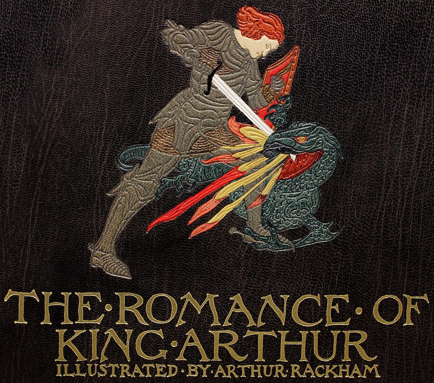 Early 20th Century MALORY / Rackham, The Romance Of King Arthur, SIGNED IN A FINE ONLAY BINDING ! For Sale