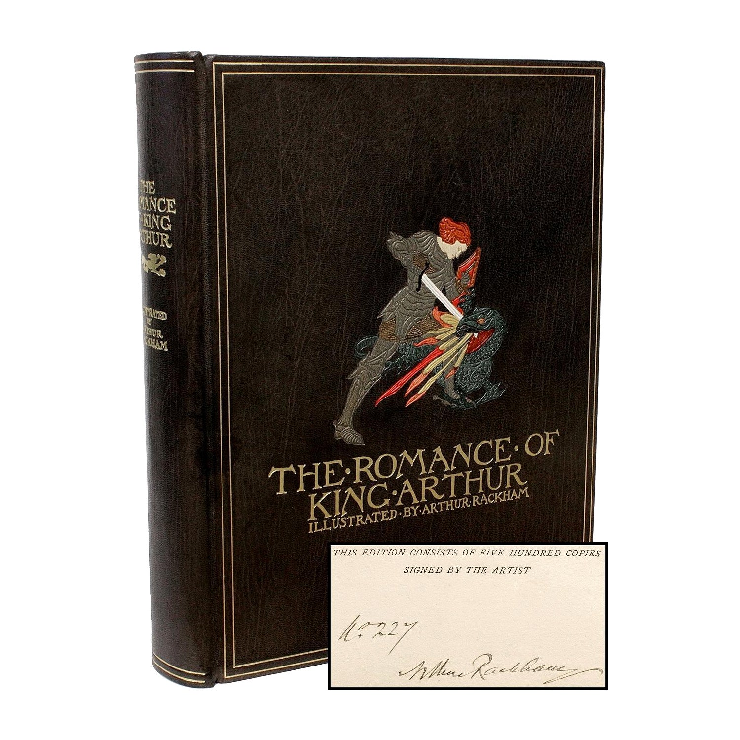 MALORY / Rackham, The Romance Of King Arthur, SIGNED IN A FINE ONLAY BINDING !