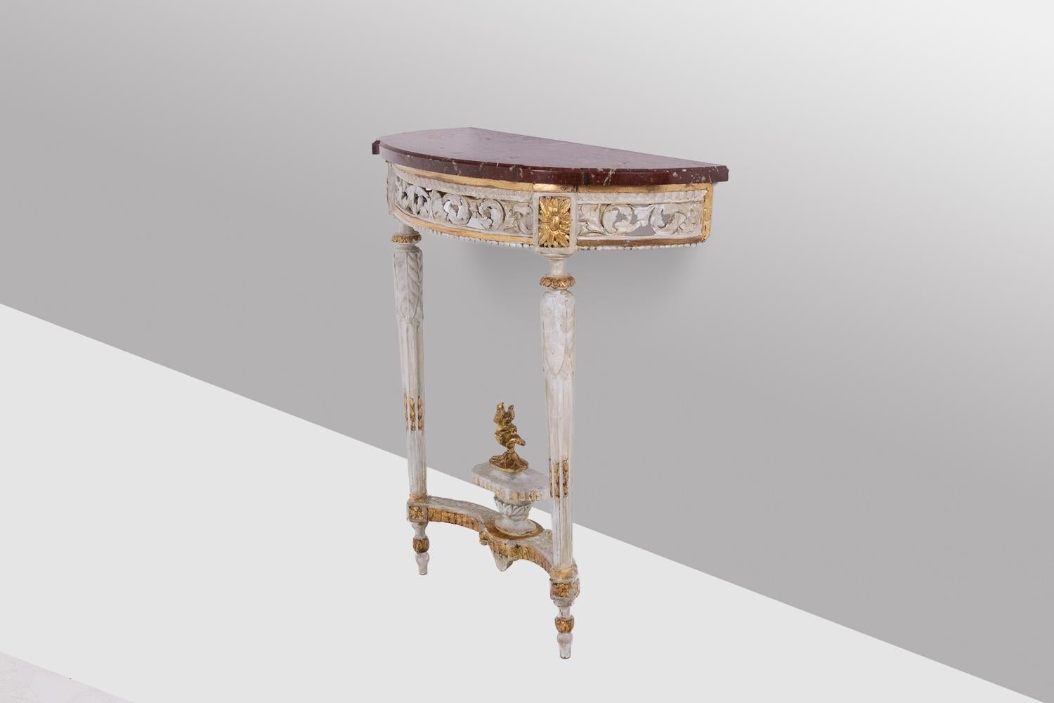 French Malot. Pair of lacquered consoles from the Louis XVI period. Circa 1780. For Sale