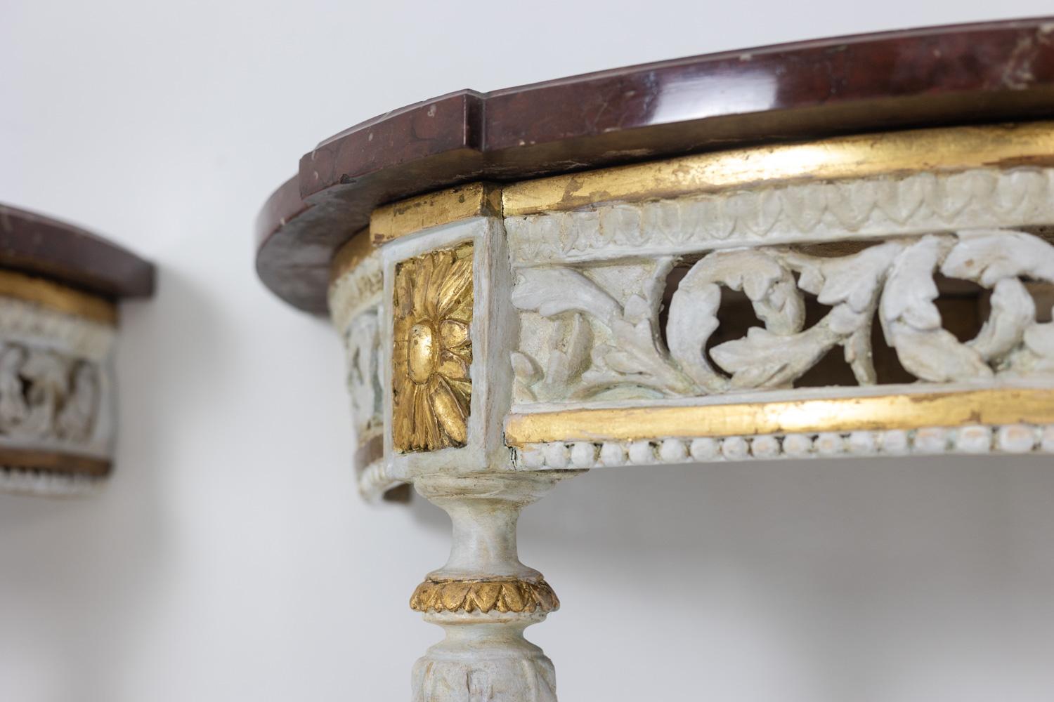 Malot. Pair of lacquered consoles from the Louis XVI period. Circa 1780. For Sale 2
