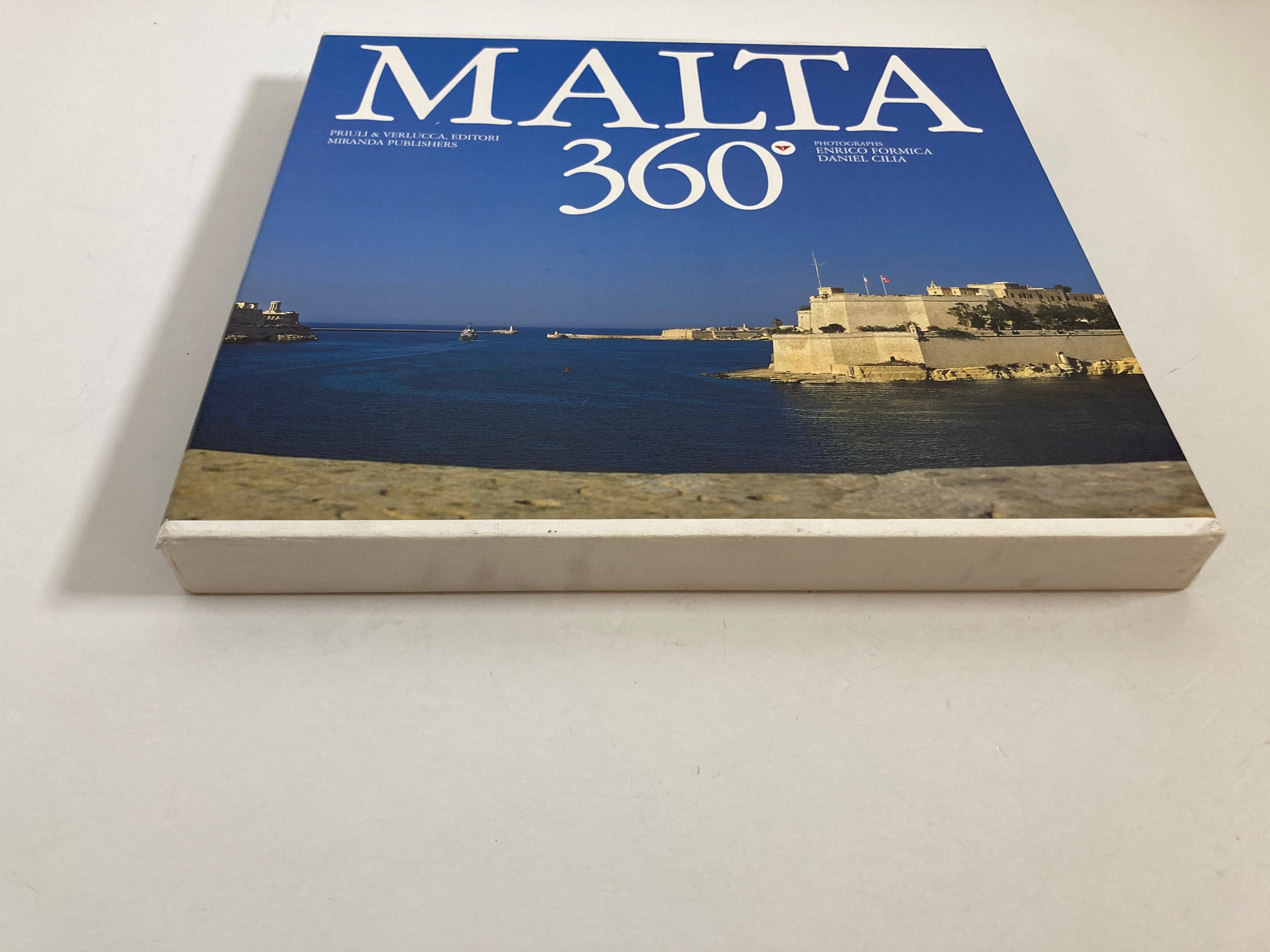 Panoramic Malta 360 Degrees - The Miranda 20th Anniversary Limited Edition. Geoffrey Aquilina Ross. Published by Miranda Publishers, Sliema 
Presented in a slipcase. Miranda Publications 1989, Hardcover. Book Condition: Very Good, Text in English