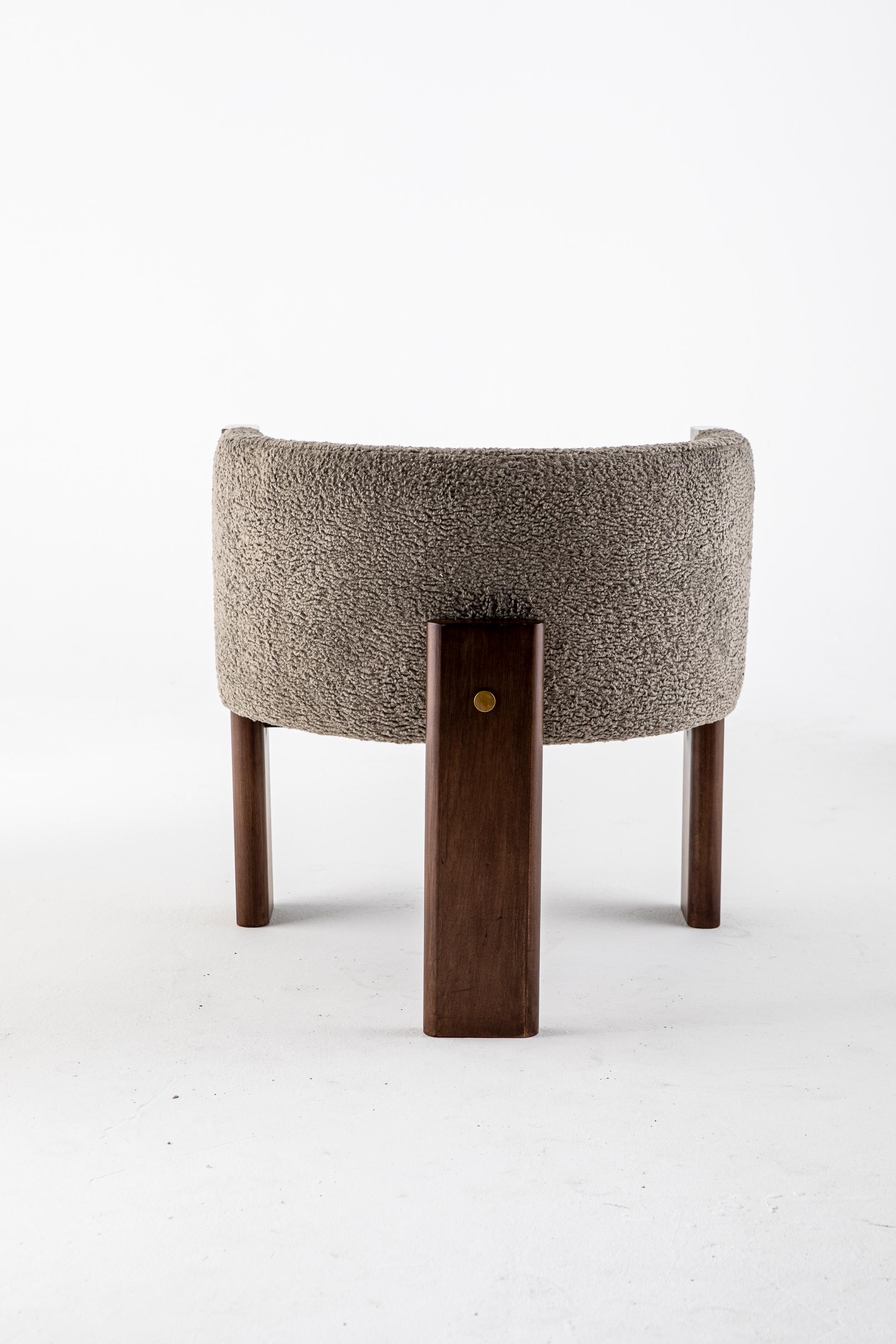 Modern Malta Bouclé Dining Chair by Egg Designs For Sale