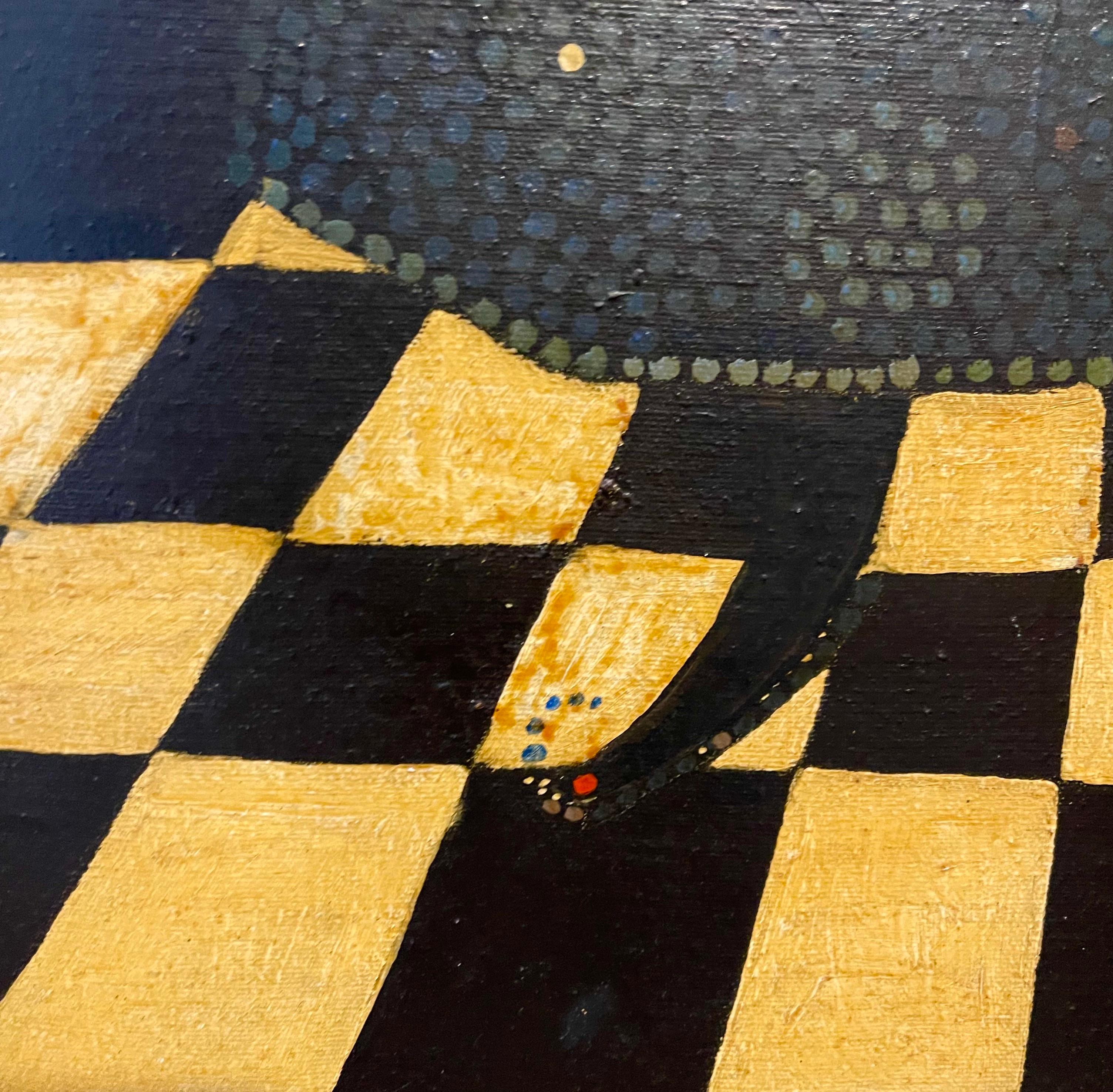 Alabama Pintura al óleo de arte popular surrealista Mujer afroamericana, tocado de flores en venta 3