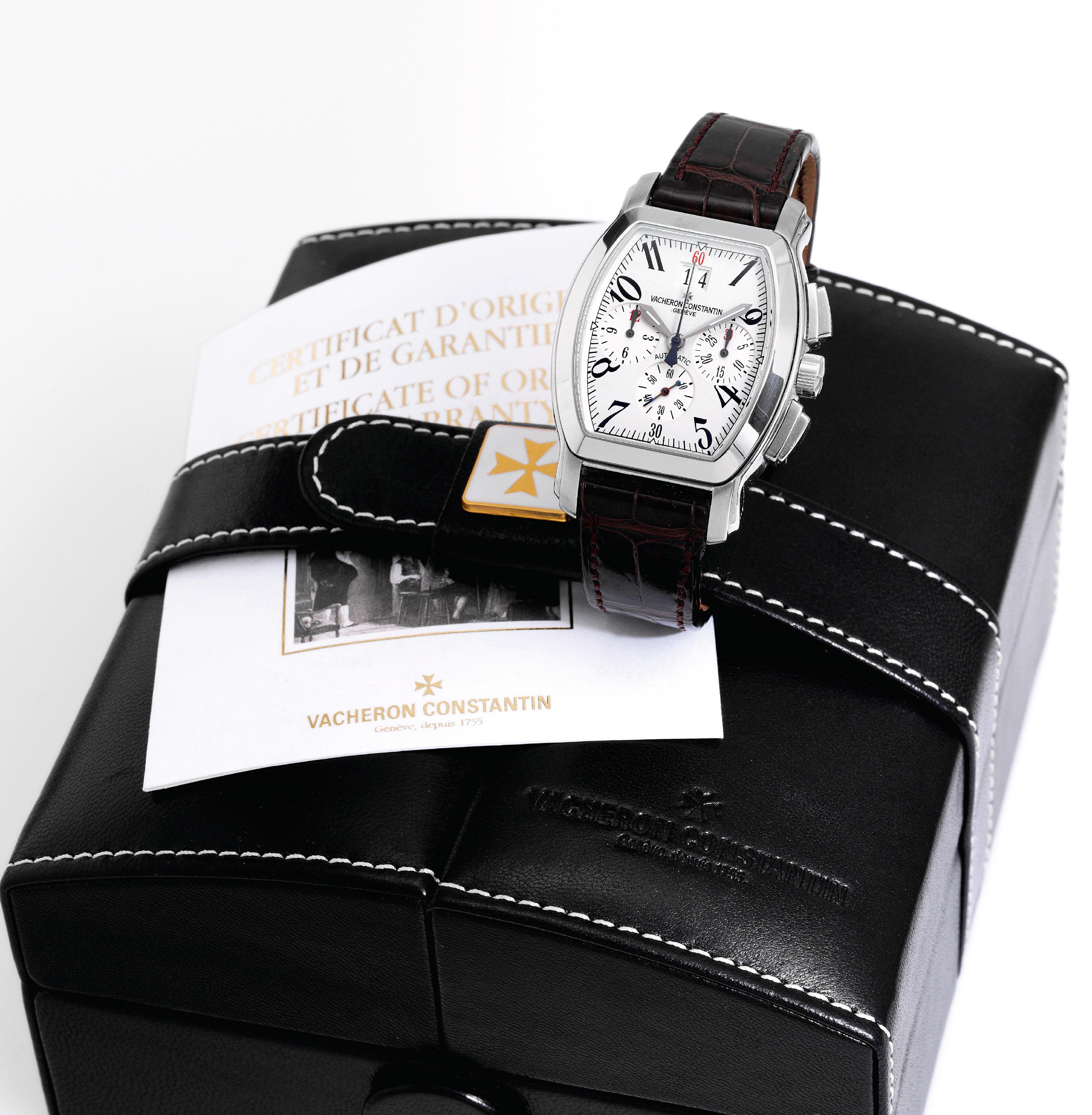 Contemporary Malte Tonneau Chronographe Automatic Vacheron Constantin Ref. 49145A Made 2000's