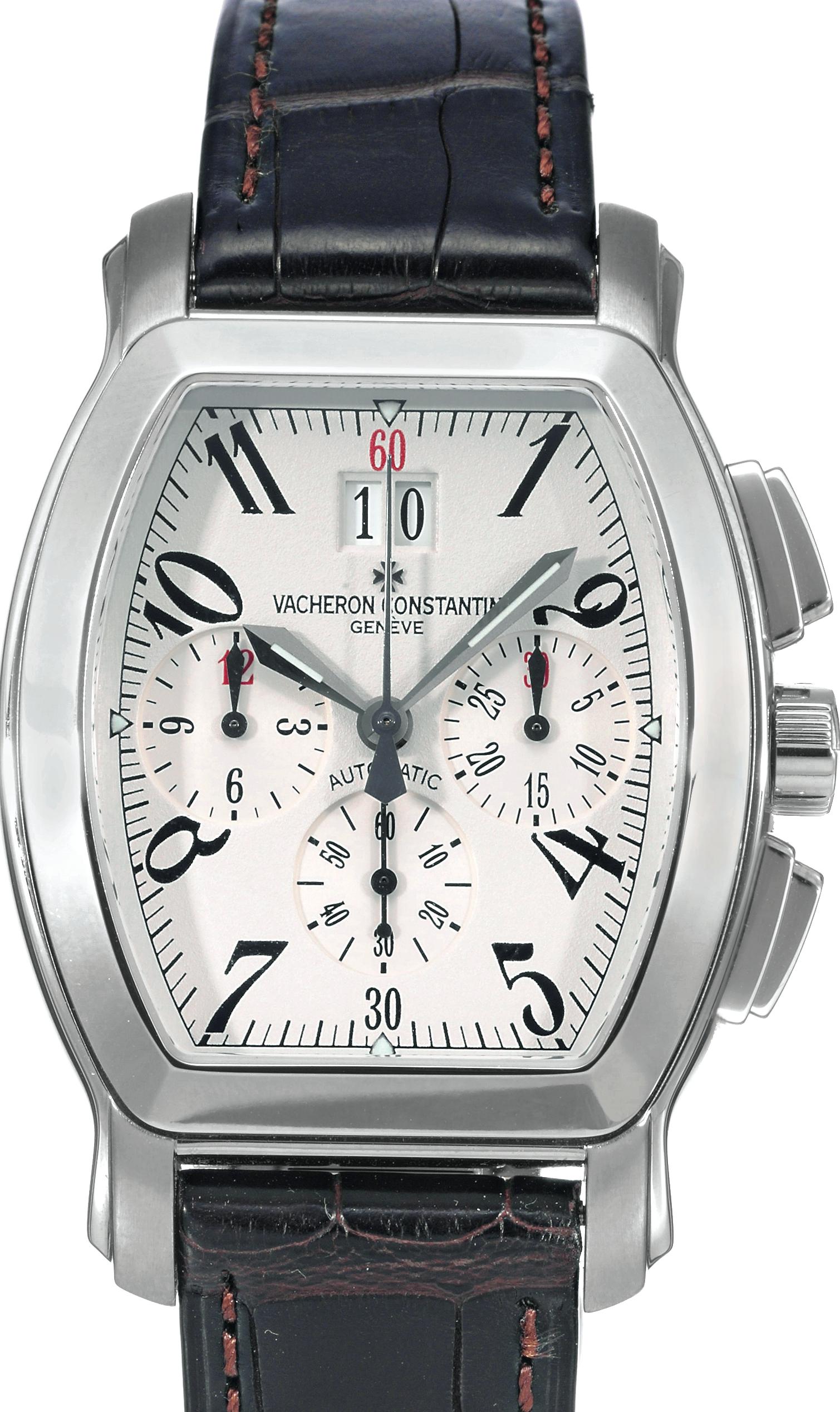 BERNARDO ANTICHITÀ PONTE VECCHIO FLORENCE
Malte Tonneau Chronographe, Automatic, movement No. 920300, case No. 749969, Ref. 49145A. Made in the 2000's. Very fine, tonneau-shaped, self-winding, water-resistant, stainless steel wristwatch with square