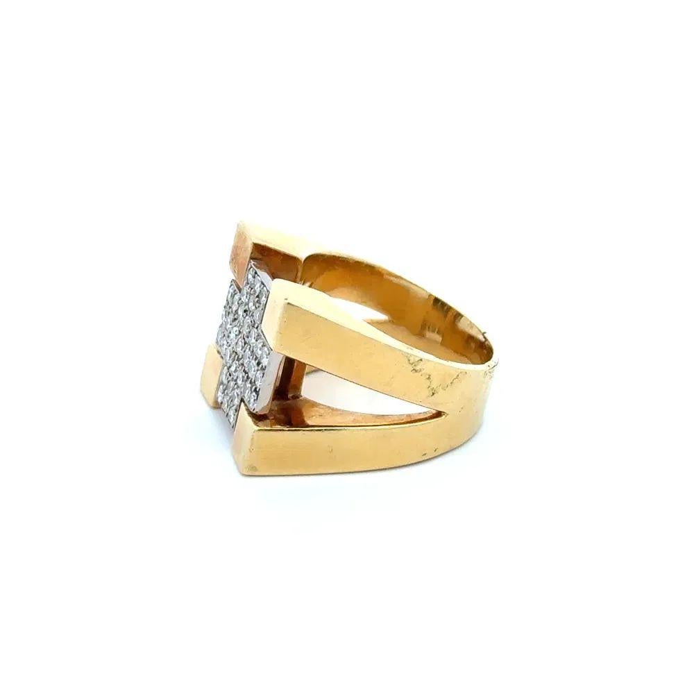 Malteserkreuz Diamant Gold Unisex Vintage By Ring (Einfacher Schliff) im Angebot