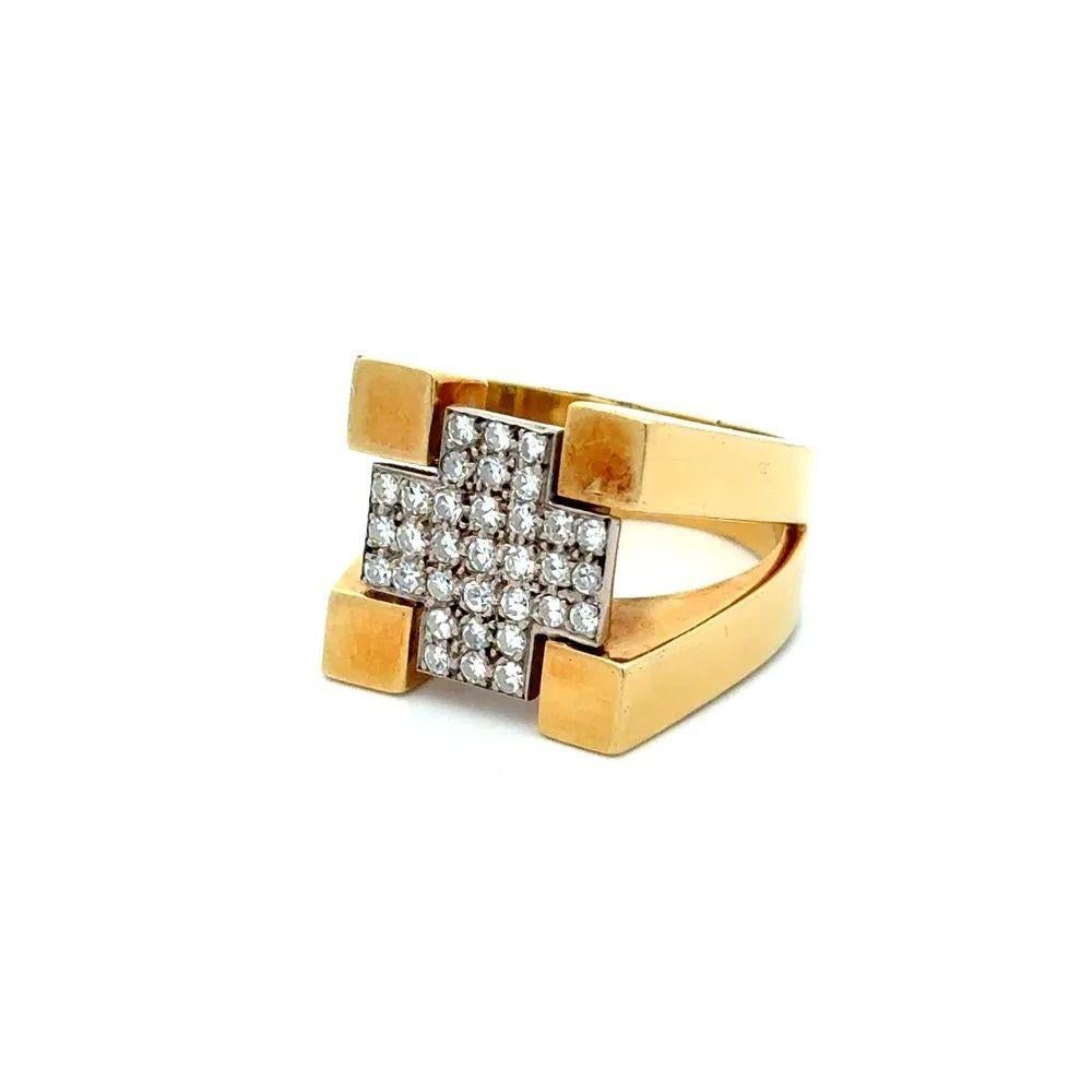 Malteserkreuz Diamant Gold Unisex Vintage By Ring im Zustand „Hervorragend“ im Angebot in Montreal, QC