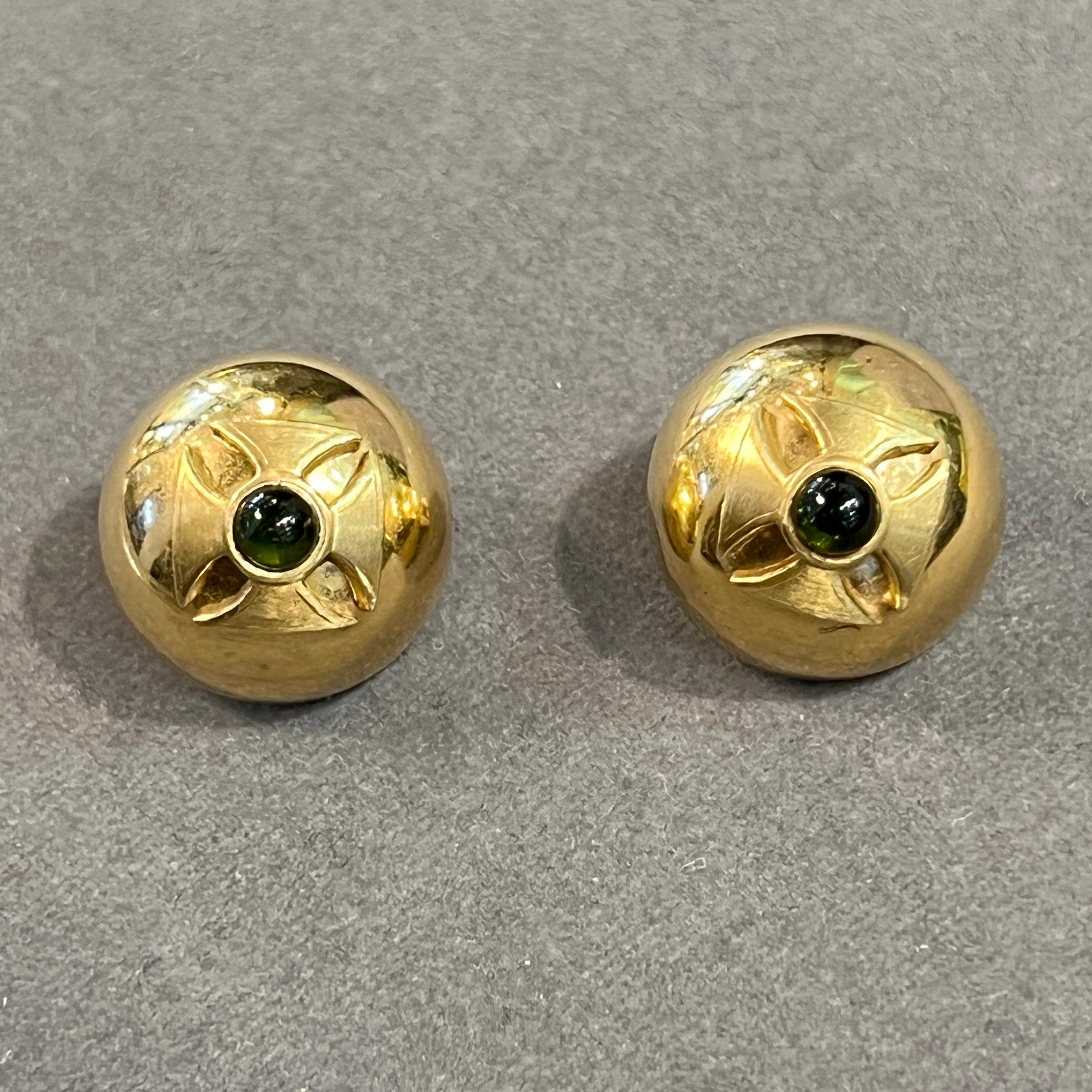 Maltese Cross Tourmaline Earrings For Sale 1