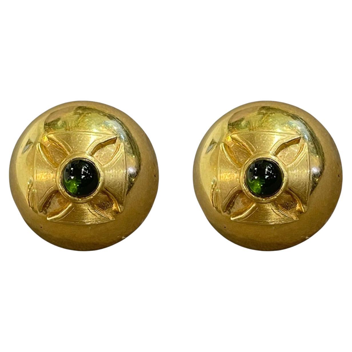 Maltese Cross Tourmaline Earrings